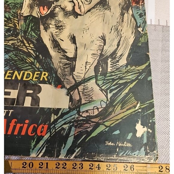 1952 Ivory Hunter Where No Vultures Fly Poster Rare with Name Change England UK - Picture 4 of 14